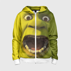 Детская толстовка 3D на молнии Shrek is yelling