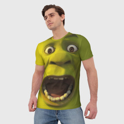 Мужская футболка 3D Shrek is yelling - фото 2