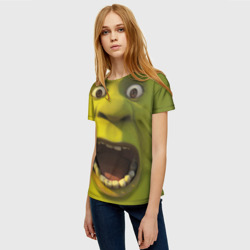 Женская футболка 3D Shrek is yelling - фото 2