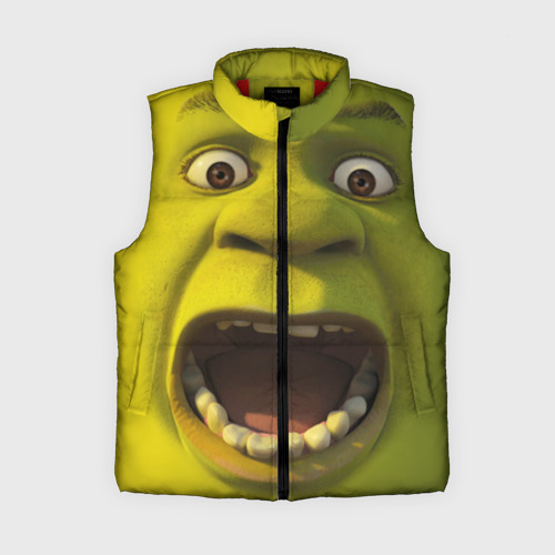 Женский жилет утепленный 3D Shrek is yelling, цвет красный