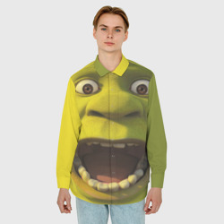 Мужская рубашка oversize 3D Shrek is yelling - фото 2