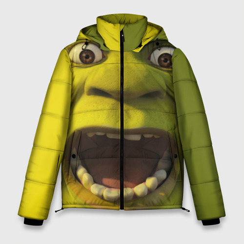 Мужская зимняя куртка 3D Shrek is yelling, цвет черный