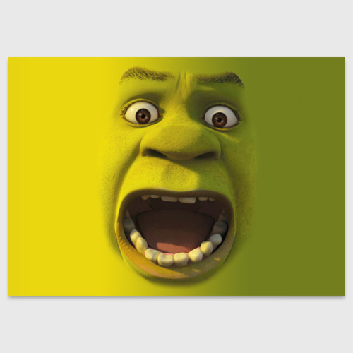 Поздравительная открытка Shrek is yelling, цвет белый