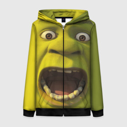 Женская толстовка 3D на молнии Shrek is yelling