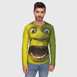 Мужской лонгслив 3D Shrek is yelling - фото 2