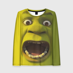 Женский лонгслив 3D Shrek is yelling