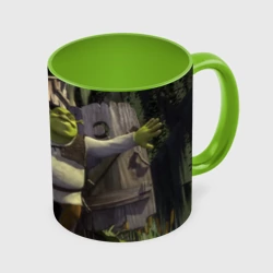 Кружка с полной запечаткой Somebody Once Told Me - Шрек выходит из туалета