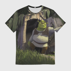Мужская футболка 3D Somebody Once Told Me - Шрек выходит из туалета