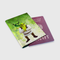 Обложка для паспорта матовая кожа Задумчивый Шрек - фото 2