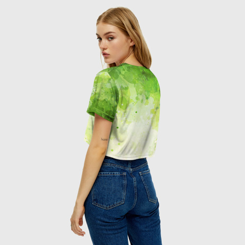 Женская футболка Crop-top 3D Задумчивый Шрек, цвет 3D печать - фото 5