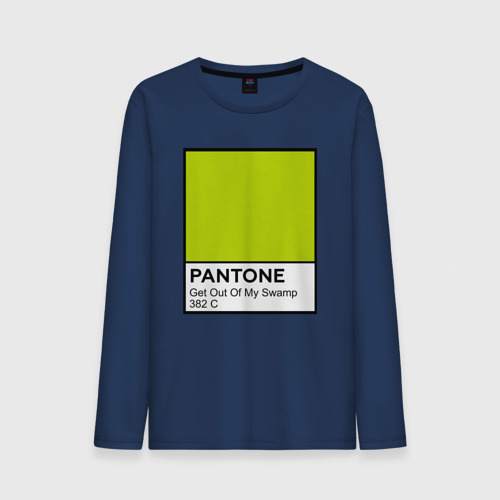 Мужской лонгслив хлопок Pantone Shrek Get Out Of My Swamp, цвет темно-синий