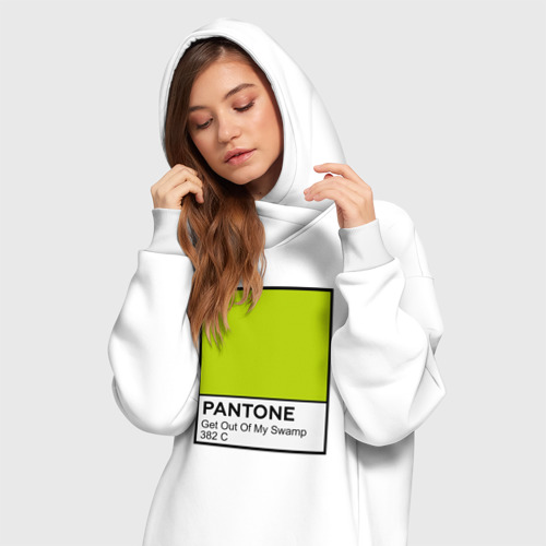 Платье-худи хлопок Pantone Shrek Get Out Of My Swamp, цвет белый - фото 3