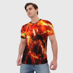 Мужская футболка 3D Данте в огне - фото 2