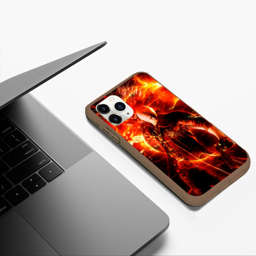 Чехол для iPhone 11 Pro Max матовый с принтом Данте в огне, фото #5