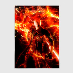Постер Данте в огне - Devil May Cry