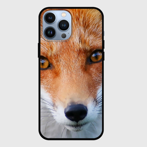 Чехол для iPhone 13 Pro Max с принтом Крупно мордочка лисы, вид спереди #2