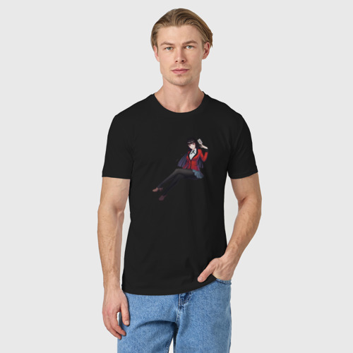 Мужская футболка хлопок kakegurui, цвет черный - фото 3