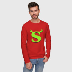 Мужской лонгслив хлопок Shrek Logo +спина - фото 2