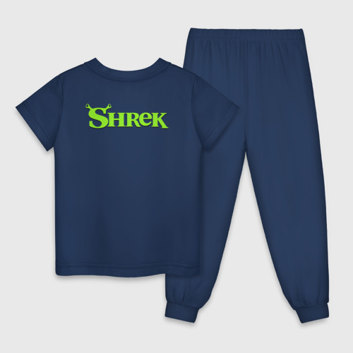 Детская пижама хлопок Shrek Logo +спина, цвет темно-синий - фото 2