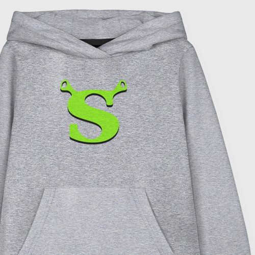 Детская толстовка хлопок Shrek Logo +спина, цвет меланж - фото 3