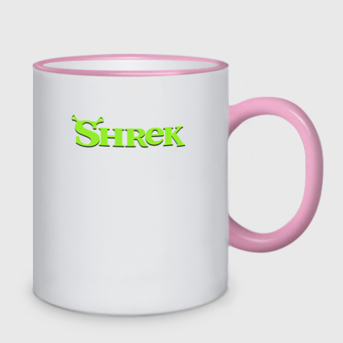 Кружка двухцветная Shrek Logo +спина, цвет Кант розовый - фото 2