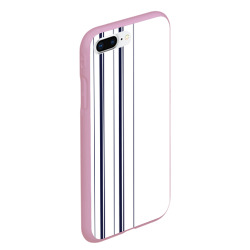 Чехол для iPhone 7Plus/8 Plus матовый Белые и синие полосы Stripes - фото 2