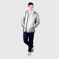 Мужская куртка 3D Белые и синие полосы Stripes - фото 2