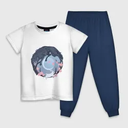 Детская пижама с белой футболкой Легоси и Хару