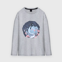 Женский лонгслив oversize хлопок Легоси и Хару