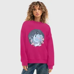 Женский свитшот oversize без начеса хлопок Легоси и Хару - фото 2