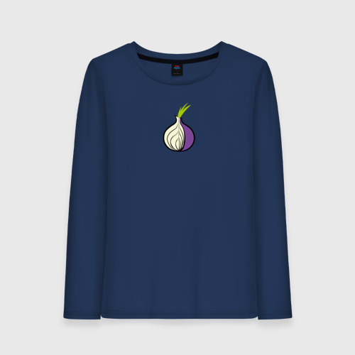 Женский лонгслив хлопок Tor Browser, цвет темно-синий