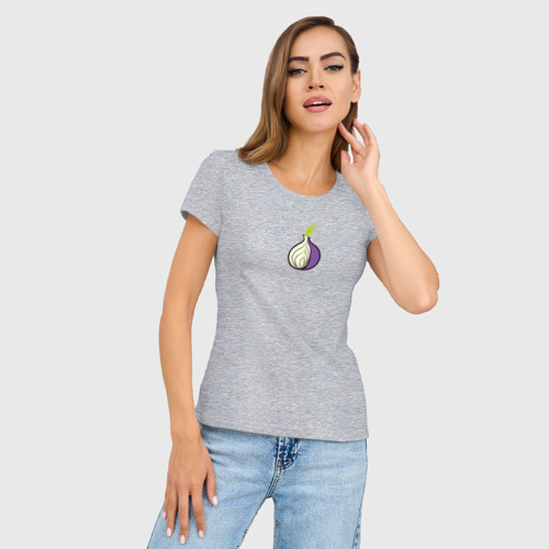 Женская футболка хлопок Slim Tor Browser, цвет меланж - фото 3