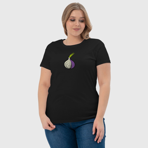 Женская футболка хлопок Tor Browser, цвет черный - фото 6