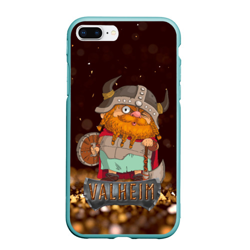 Чехол для iPhone 7Plus/8 Plus матовый Valheim мультяшный викинг, цвет мятный