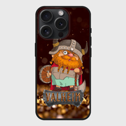 Чехол силиконовый для Apple iPhone 15 Pro матовый Valheim мультяшный викинг