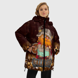 Женская зимняя куртка Oversize Valheim мультяшный викинг - фото 2