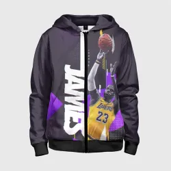 Детская толстовка 3D на молнии Леброн