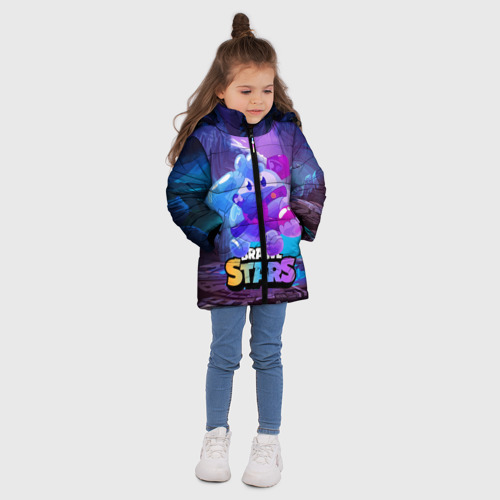 Зимняя куртка для девочек 3D с принтом Сквик Squeak Brawl Stars, вид сбоку #3