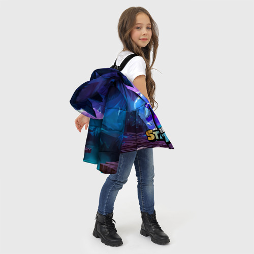 Зимняя куртка для девочек 3D с принтом Сквик Squeak Brawl Stars, фото #4