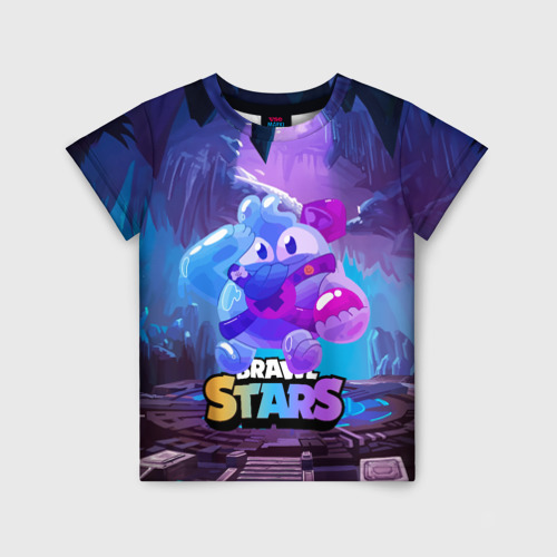 Детская футболка 3D с принтом Сквик Squeak Brawl Stars, вид спереди #2