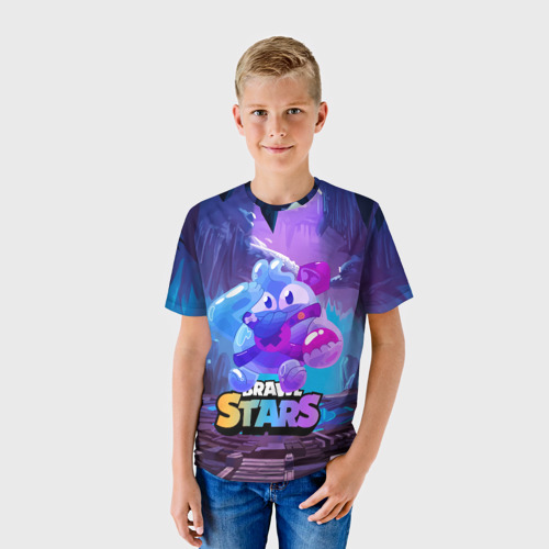 Детская футболка 3D с принтом Сквик Squeak Brawl Stars, фото на моделе #1