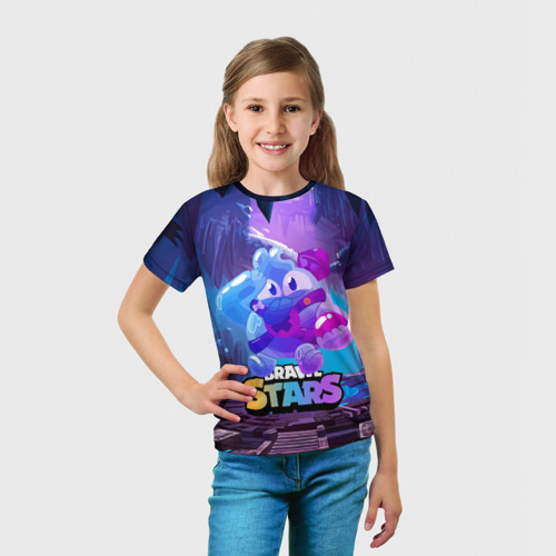 Детская футболка 3D с принтом Сквик Squeak Brawl Stars, вид сбоку #3