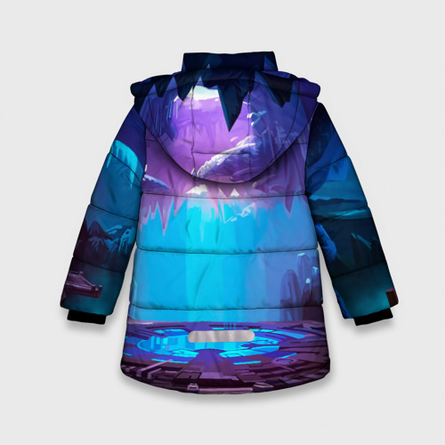 Зимняя куртка для девочек 3D с принтом Сквик Squeak Brawl Stars, вид сзади #1