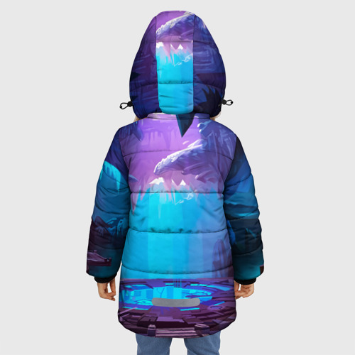 Зимняя куртка для девочек 3D с принтом Сквик Squeak Brawl Stars, вид сзади #2