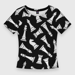 Женская футболка 3D Slim Шахматные фигуры