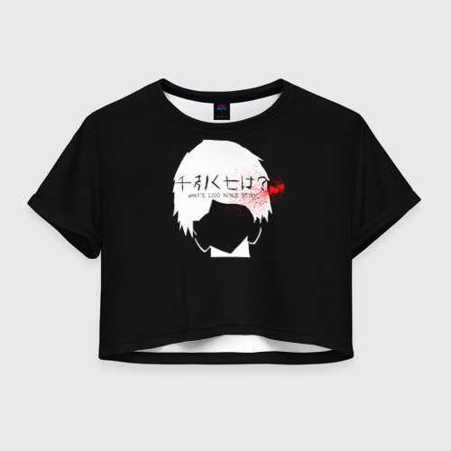 Женская футболка Crop-top 3D Whats 1000 minus 7. Kaneki, цвет 3D печать