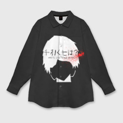 Женская рубашка oversize 3D Whats 1000 minus 7. Kaneki