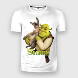 Мужская футболка 3D Slim Шрек и Осел Мультфильм