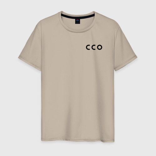 Мужская футболка хлопок CCO, цвет миндальный