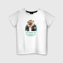 Детская футболка хлопок Крестный отец - мопс